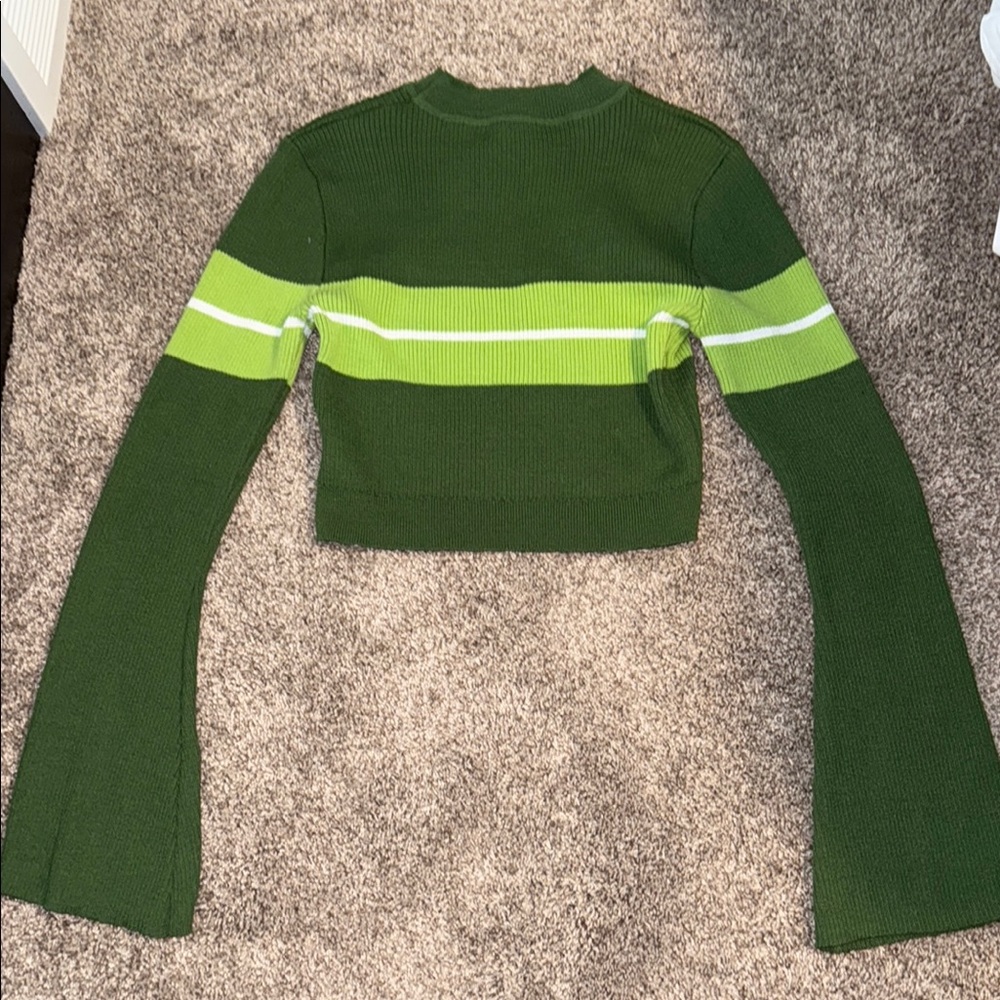 SHEIN Green Striped Sweater
